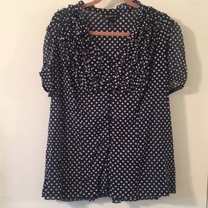 Romantic blue and white blouse